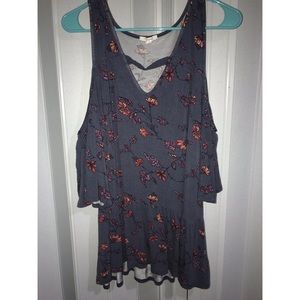Cold-Shoulder Floral Top